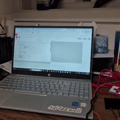 Tapping the binder clip connected to the SPACEBAR on the Makey Makey triggers a large yellow explosion effect that expands outward on the screen.